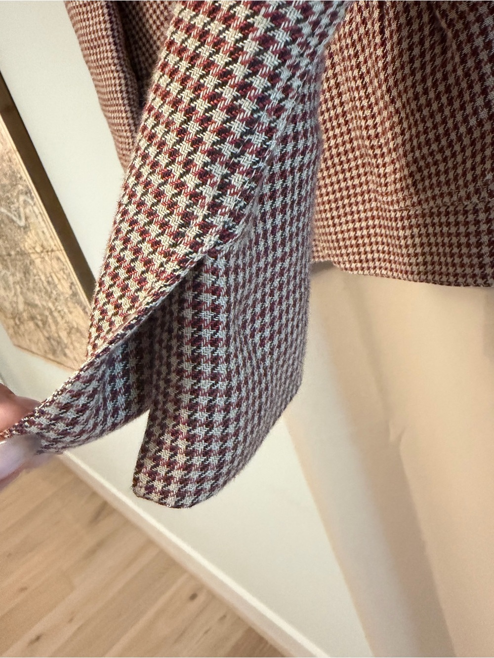Loro Piana Pink and Tan Houndstooth Blazer Jacket - Picture 4 of 6